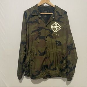 DOPE Camo Jacket Mens Medium Streetwear Skate Bougie Crew USA Lightweight